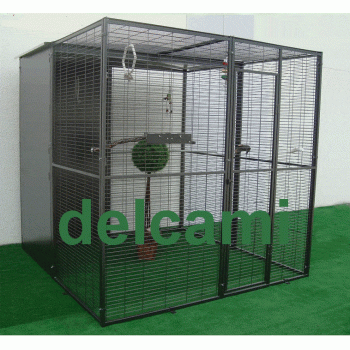 voladero loro 205x205x205 con techo mixto[053.014]