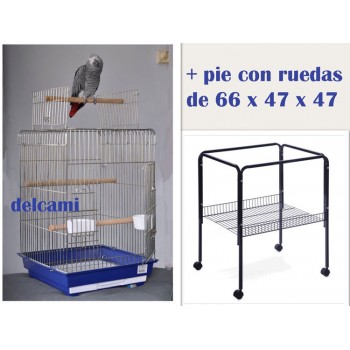 jaula para loros IMOR xxl 86x48x48+pie con ruedas 24h