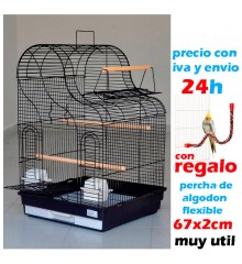 72x46x46 jaula palacio +percha flexible envio 24h