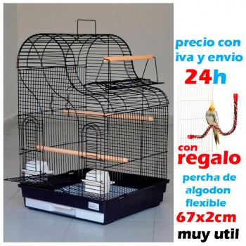 72x46x46 jaula palacio +percha flexible envio 24h