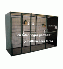 voladero loro 300x100x200 con rejilla para loros