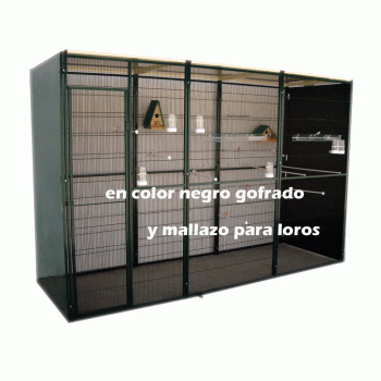 voladero loro 300x100x200 con rejilla para loros