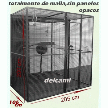 voladero loro 205x106x200 totalmente de malla